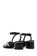 Kadın Siyah Bilekten Tokalı Kısa Kalın Topuklu Sandalet | Derimod