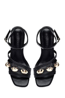 Kadın Siyah Bilekten Tokalı Kısa Kalın Topuklu Sandalet | Derimod