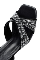 Kadın Siyah Bilekten Tokalı Taşlı İnce Topuklu Sandalet | Derimod