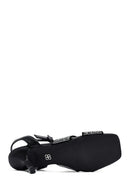 Kadın Siyah Bilekten Tokalı Taşlı İnce Topuklu Sandalet | Derimod