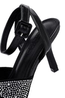 Kadın Siyah Bilekten Tokalı Taşlı İnce Topuklu Sandalet | Derimod