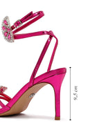 Women's Pink Ankle Buckle Stoned Thin Heel Sandals | Derimod