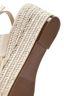 Women's Beige Ankle Buckle Wedge Heel Espadrille Sandals | Derimod