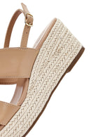 Women's Mink Ankle Buckle Wedge Heel Espadrille Sandals | Derimod