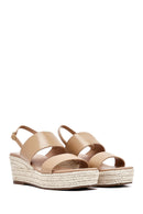 Women's Mink Ankle Buckle Wedge Heel Espadrille Sandals | Derimod