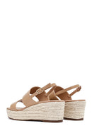 Women's Mink Ankle Buckle Wedge Heel Espadrille Sandals | Derimod
