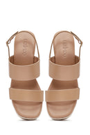 Women's Mink Ankle Buckle Wedge Heel Espadrille Sandals | Derimod