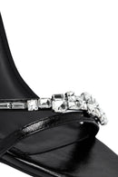 Kadın Siyah Bilekten Tokalı Taşlı İnce Topuklu Sandalet | Derimod