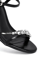 Kadın Siyah Bilekten Tokalı Taşlı İnce Topuklu Sandalet | Derimod