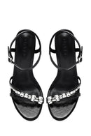 Kadın Siyah Bilekten Tokalı Taşlı İnce Topuklu Sandalet | Derimod