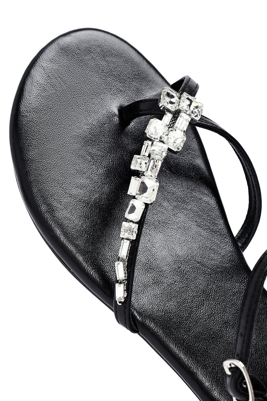 Women's Black Stone Flip Flops Sandals
