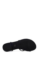 Women's Black Stone Flip Flops Sandals | Derimod