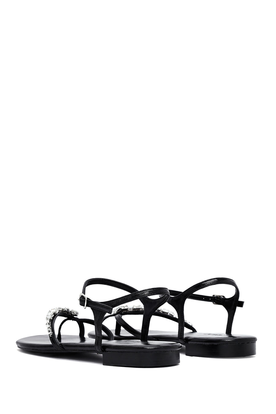 Women's Black Stone Flip Flops Sandals