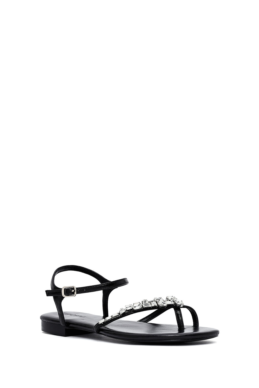 Women's Black Stone Flip Flops Sandals