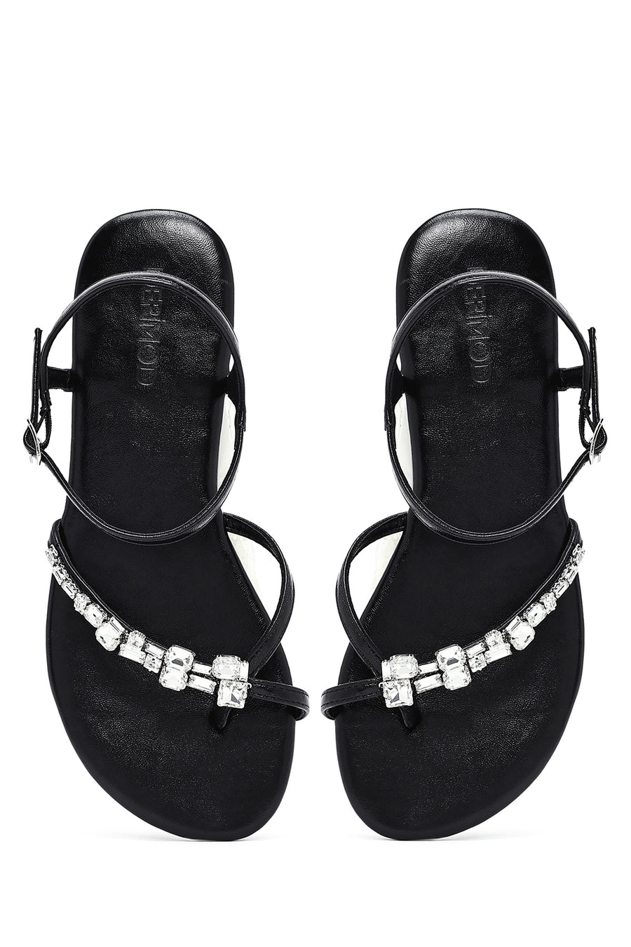 Women's Black Stone Flip Flops Sandals