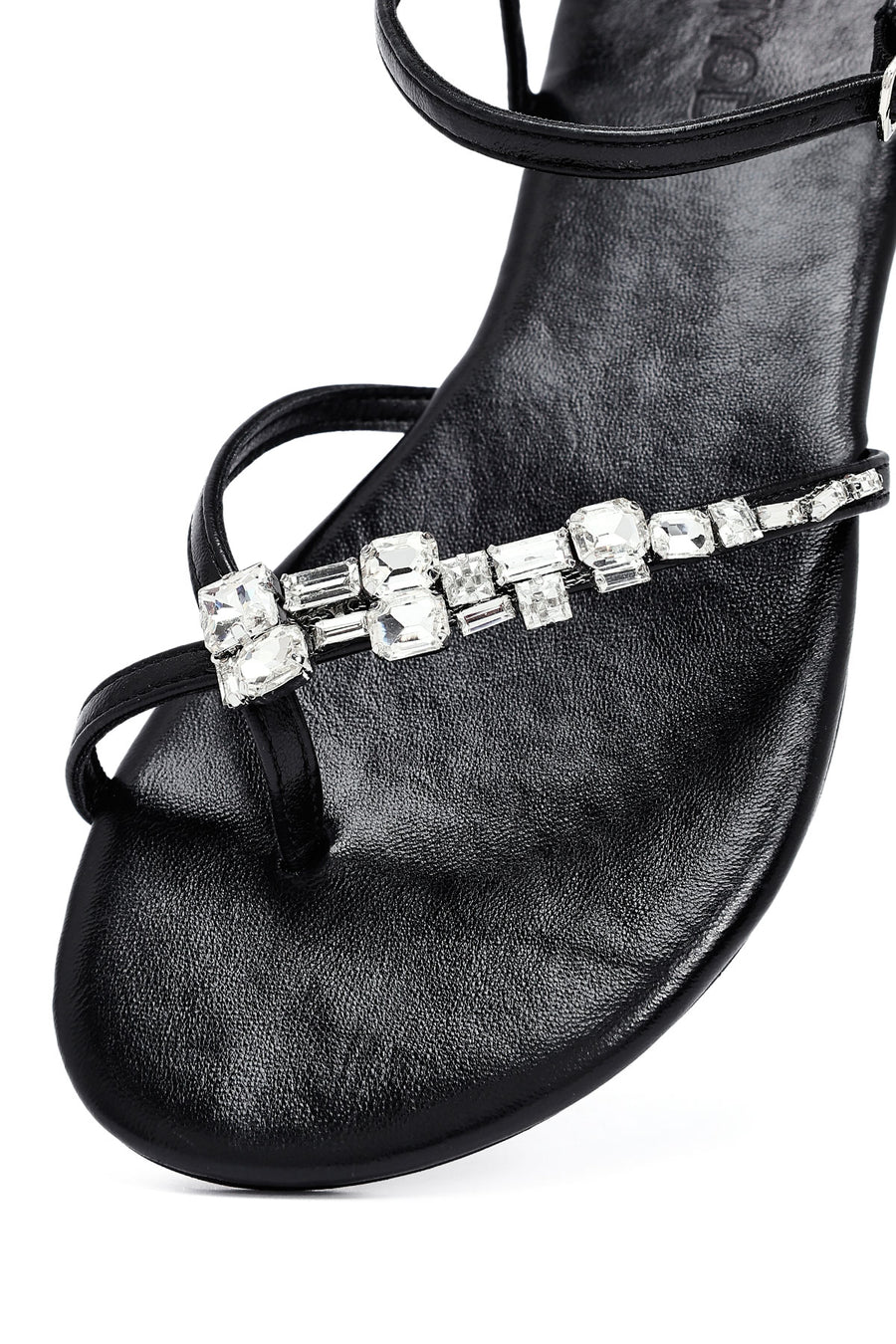 Women's Black Stone Flip Flops Sandals