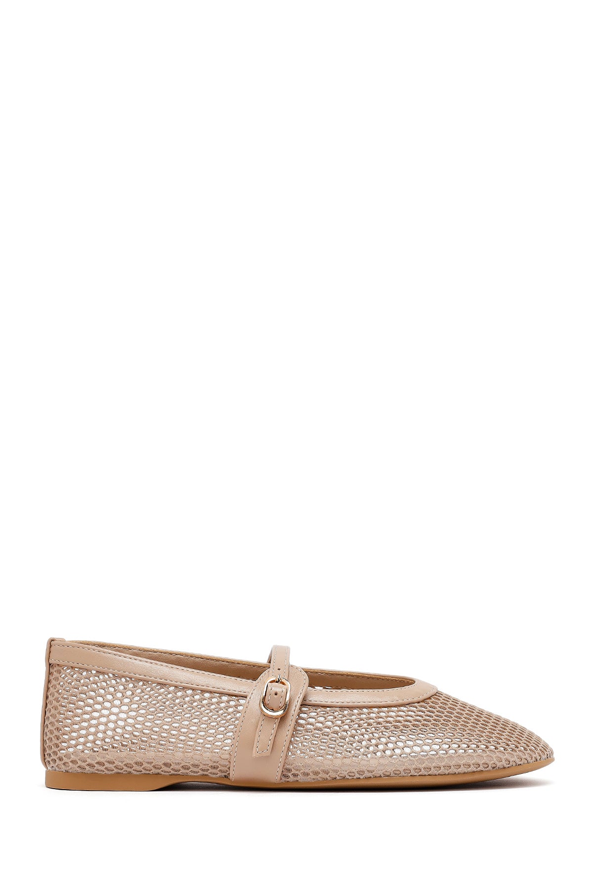 Kadın Bej Fileli Tokalı Babet