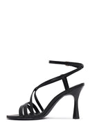 Women's Black Ankle Buckle Thin High Heel Sandals | Derimod