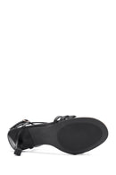 Women's Black Ankle Buckle Thin High Heel Sandals | Derimod
