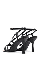 Women's Black Ankle Buckle Thin High Heel Sandals | Derimod