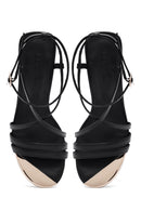 Women's Black Ankle Buckle Thin High Heel Sandals | Derimod