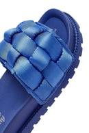 Kadın Mavi Örgü Detaylı Jelly Terlik | Derimod