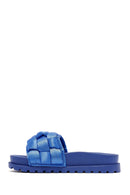 Kadın Mavi Örgü Detaylı Jelly Terlik | Derimod