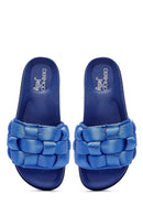 Kadın Mavi Örgü Detaylı Jelly Terlik | Derimod