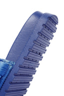 Kadın Mavi Örgü Detaylı Jelly Terlik | Derimod