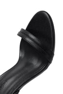 Kadın Siyah Bilekten Bantlı Metalik Yüksek İnce Topuklu Sandalet | Derimod