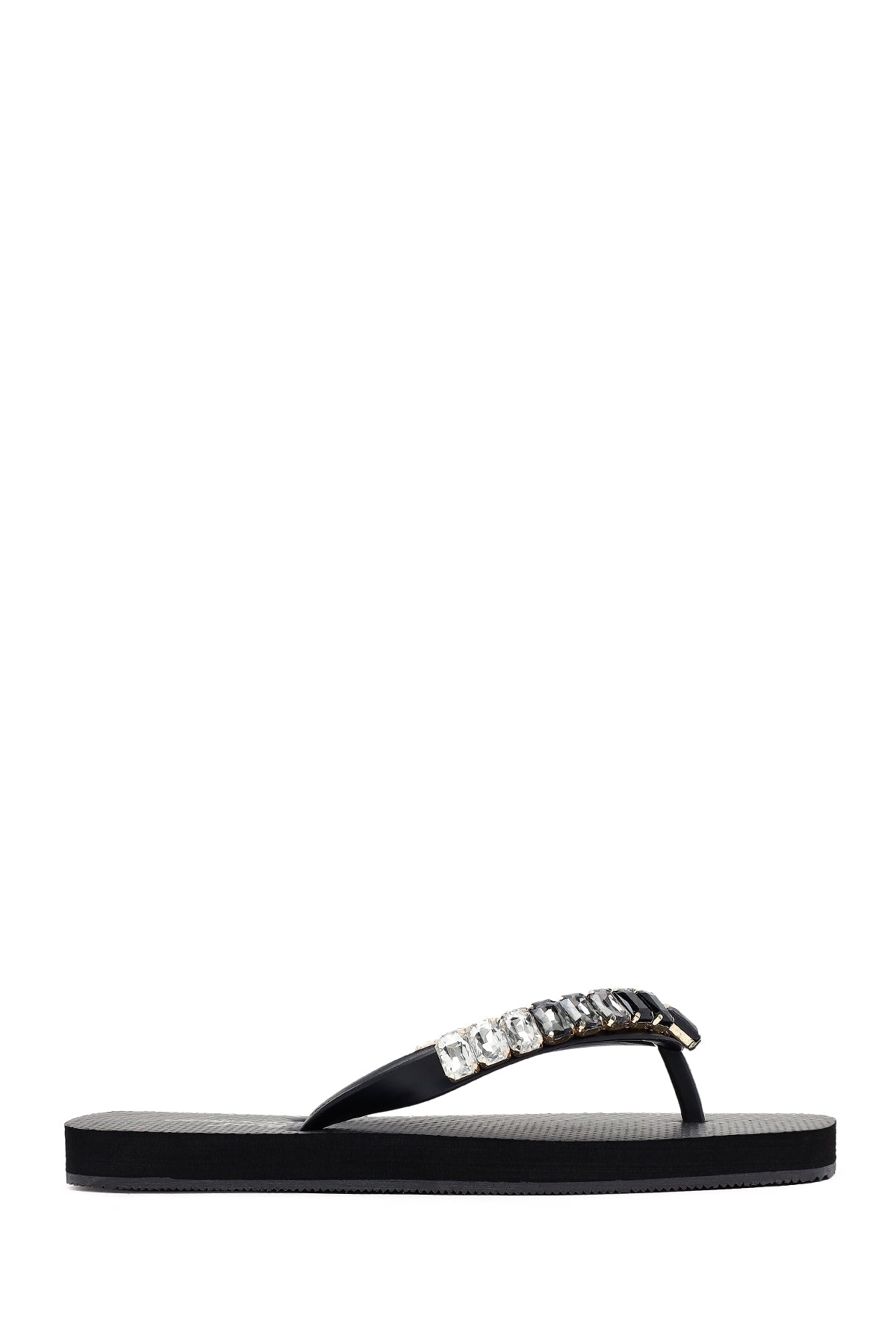 Women's Black Stone Jelly Slippers 25SFE4920PV | Derimod