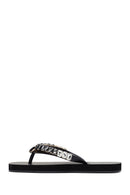 Women's Black Stone Jelly Slippers | Derimod