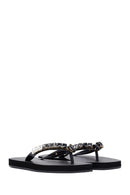 Women's Black Stone Jelly Slippers | Derimod