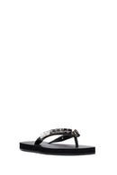 Women's Black Stone Jelly Slippers | Derimod