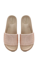 Kadın Pembe Taşlı Terlik | Derimod