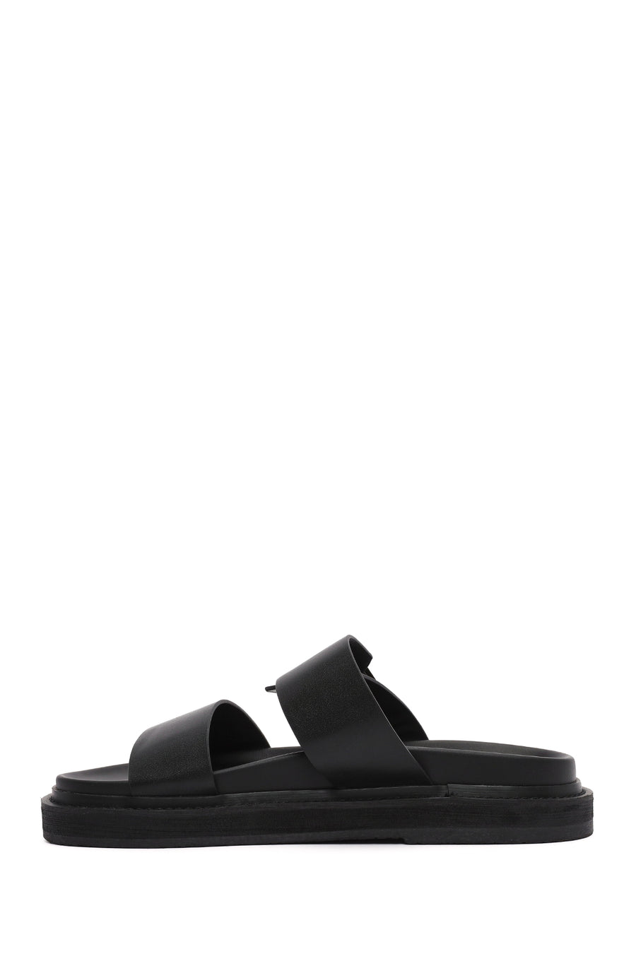 Women's Black Buckled Slippers