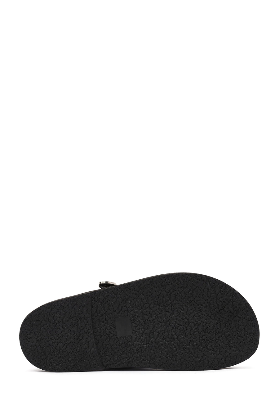 Women's Black Buckled Slippers