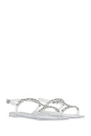 Women's Transparent Jelly Back Buckle Stone Sandals | Derimod