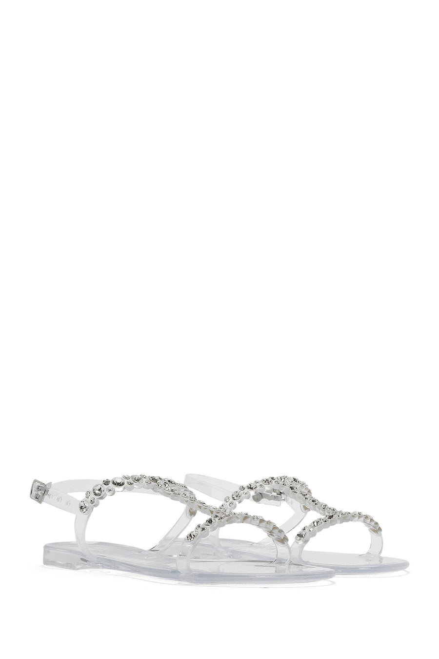 Women's Transparent Jelly Back Buckle Stone Sandals