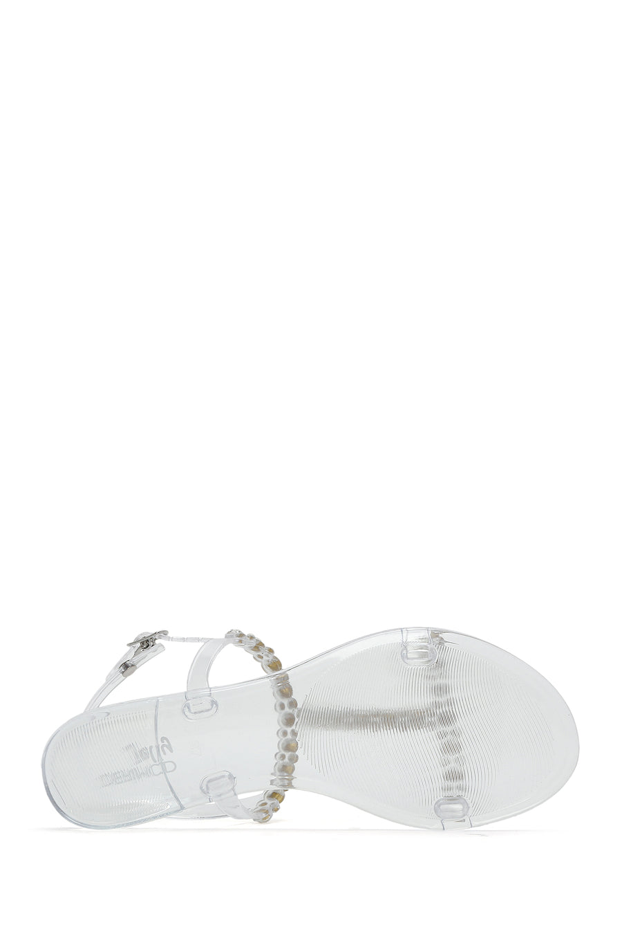 Women's Transparent Jelly Back Buckle Stone Sandals