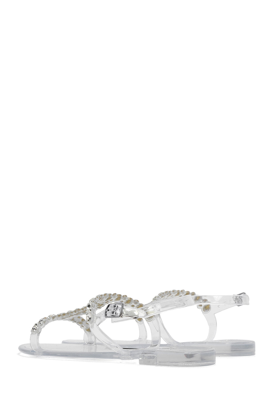 Women's Transparent Jelly Back Buckle Stone Sandals