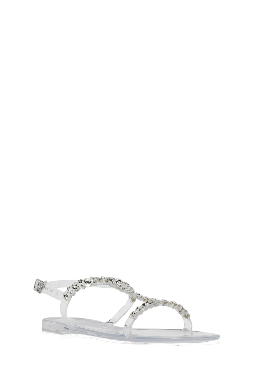 Women's Transparent Jelly Back Buckle Stone Sandals