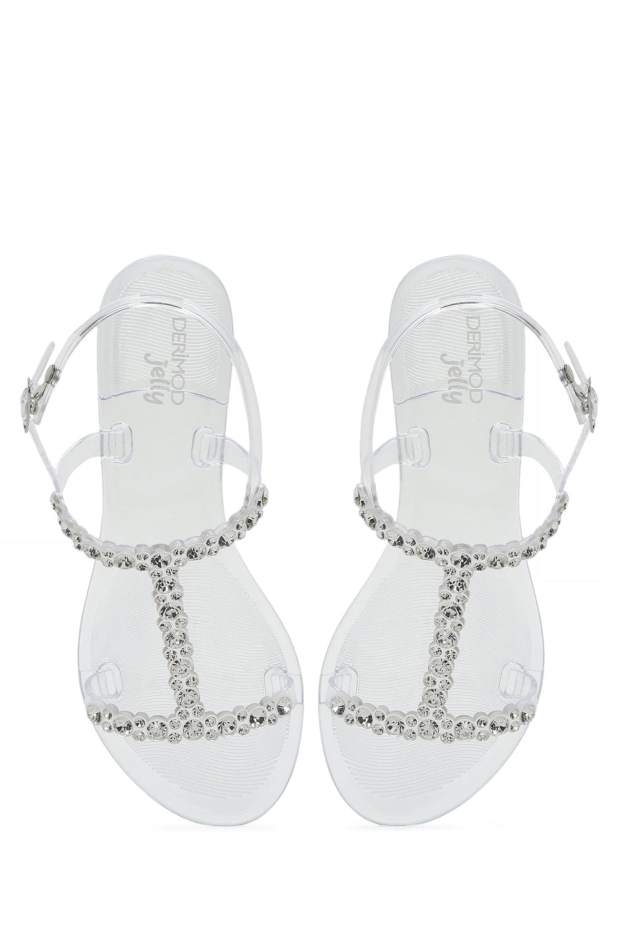 Women's Transparent Jelly Back Buckle Stone Sandals