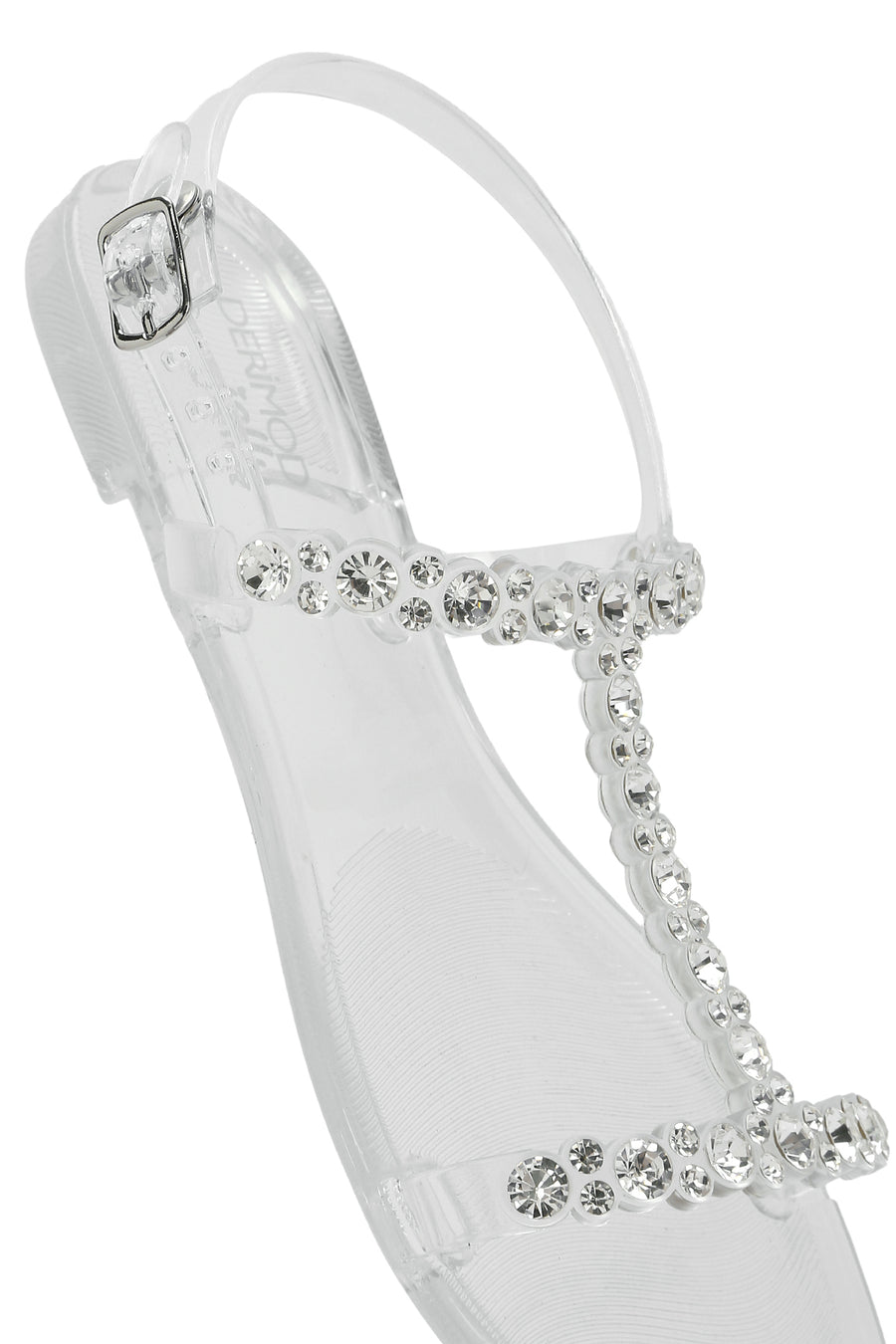 Women's Transparent Jelly Back Buckle Stone Sandals
