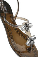 Kadın Siyah Jelly Arkadan Tokalı Taşlı Sandalet | Derimod