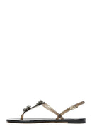 Kadın Siyah Jelly Arkadan Tokalı Taşlı Sandalet | Derimod