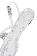 Kadın Şeffaf Jelly Arkadan Tokalı Taşlı Sandalet | Derimod