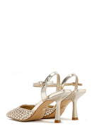 Kadın Altın Bilekten Tokalı Örgülü İnce Topuklu Ayakkabı | Derimod