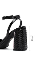 Kadın Siyah Bilekten Tokalı Yüksek Kalın Topuklu Sandalet | Derimod