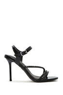 Kadın Siyah Bilekten Tokalı Yüksek İnce Topuklu Sandalet | Derimod